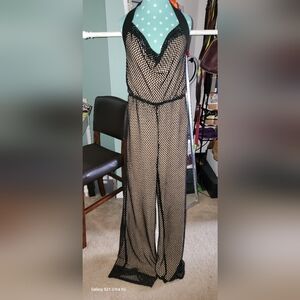 Chic Black Mesh Halter Jumpsuit